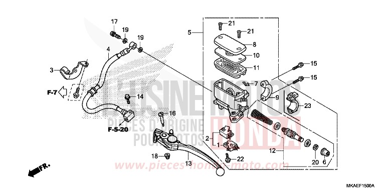 REAR BRAKE MASTER CYLINDER von Integra 750 MAT MAJESTIC SILVER METALLIC (NHB70) von 2018